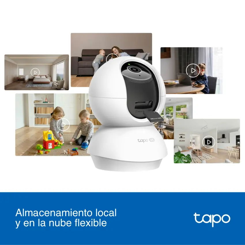 Cámara de Seguridad Wi-Fi TP-Link Tapo C250, 4K, 8 MP, Pan / Tilt, Visión nocturna, Interior