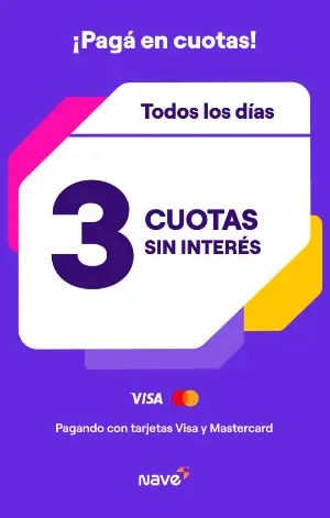 3 Cuotas sin interés con tarjetas Visa y Mastercard