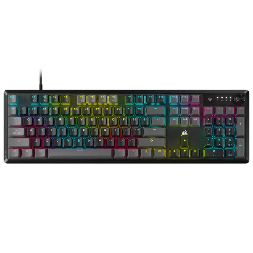 Teclado Corsair K70 CORE, Iluminación LED, Interruptores Lineales MLX Red, Gamer, Inglés, Gris Oscuro