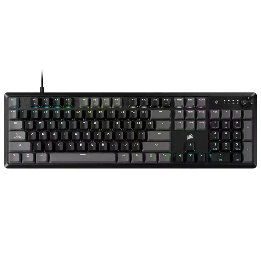 Teclado Corsair K70 CORE, Iluminación LED, Interruptores Lineales MLX Red, Gamer, Inglés, Gris Oscuro