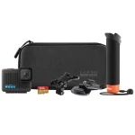 Cámara GoPro HERO Action Camera Specialty Bundle, The Handler, 3 Soportes Adhesivos Curvos, 3 Soportes Adhesivos Planos, Hebilla de Montaje + Tornillo de Mariposa, Tarjeta SanDisk MicroSD de 64 GB, Estuche