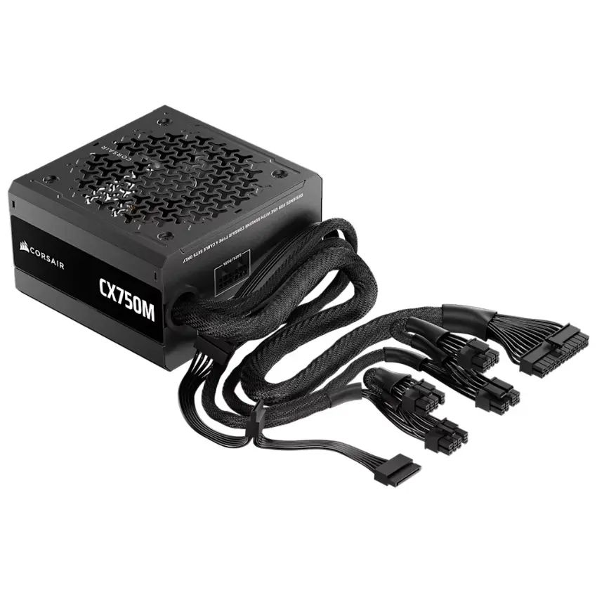 Fuente de Alimentación Semi Modular Corsair CX750M, 750W, 80 PLUS Bronze, Interfaz de Cableado Lateral, Preparada para PCIe 5.1