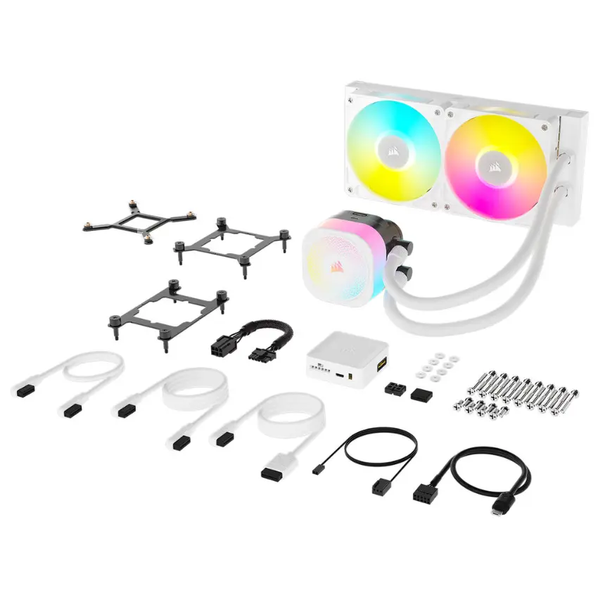 Refrigerador Líquido para CPU Corsair iCUE LINK TITAN 240 RX RGB AIO, Water Cooler, Blanco