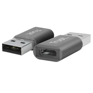 Adaptador USB-A a USB-C Trust Calyx, Pack de 2 Unidades