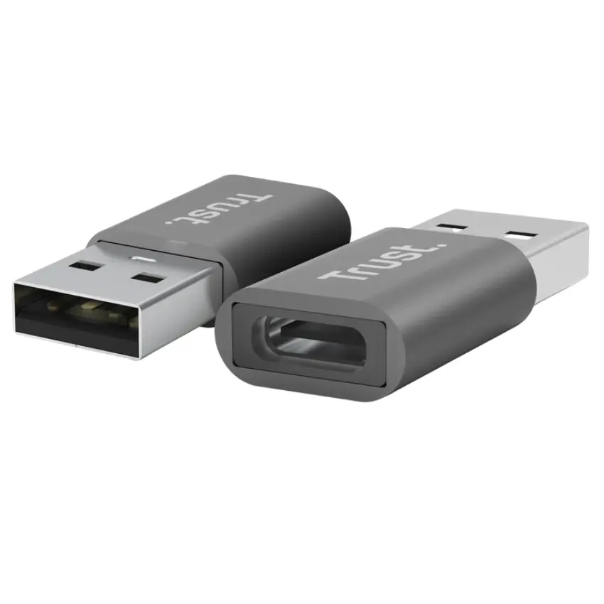 Adaptador USB-A a USB-C Trust Calyx, Pack de 2 Unidades