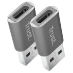 Adaptador USB-A a USB-C Trust Calyx, Pack de 2 Unidades