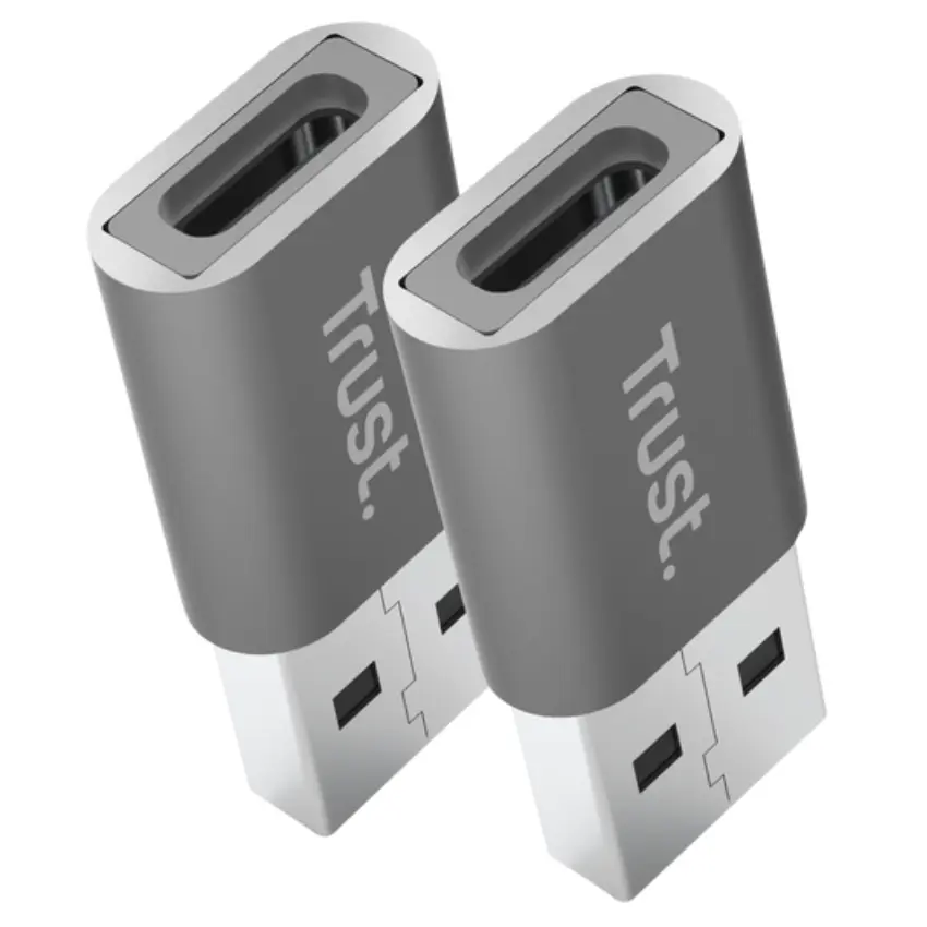 Adaptador USB-A a USB-C Trust Calyx, Pack de 2 Unidades