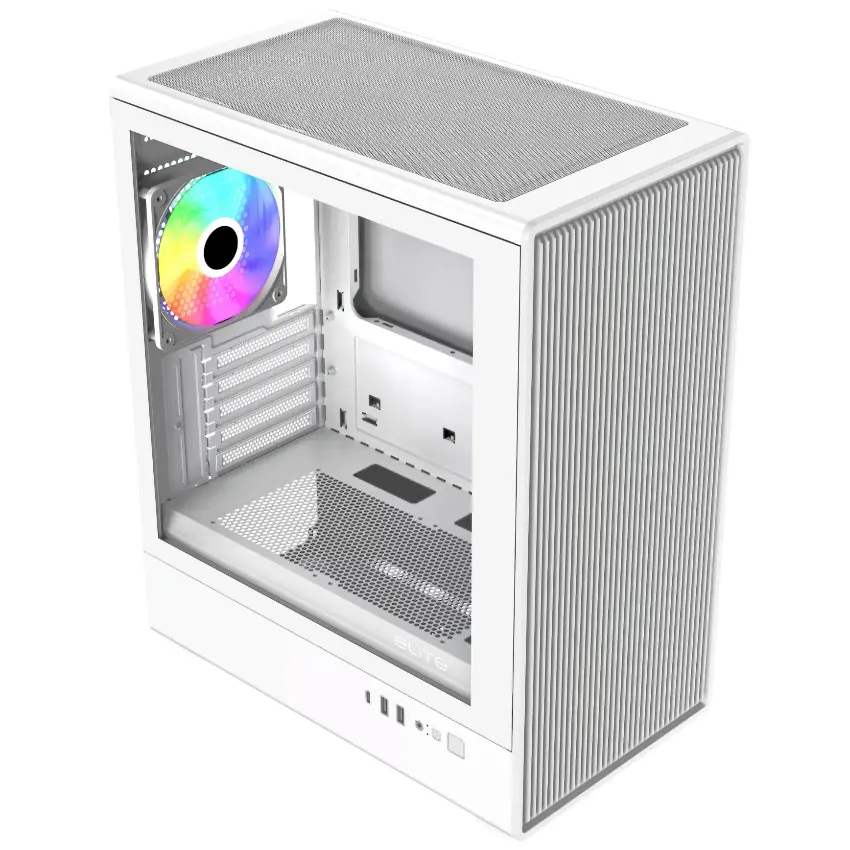 Gabinete Cooler Master Elite 350, Micro ATX, Sin Fuente, Vidrio Templado, 4 Fan 12 cm ARGB, Blanco Gabinete Cooler Master Elite 350, Micro ATX, Sin Fuente, Vidrio Templado, 4 Fan 12 cm ARGB, Blanco