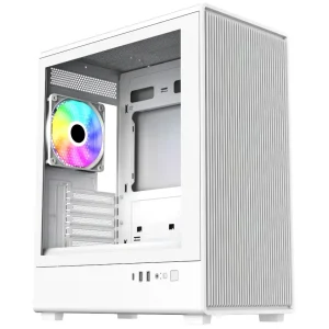 Gabinete Cooler Master Elite 350, Micro ATX, Sin Fuente, Vidrio Templado, 4 Fan 12 cm ARGB, Blanco