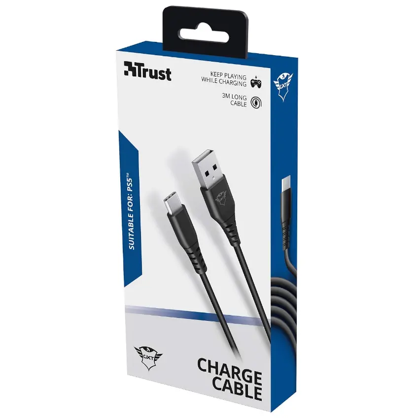 Cable USB-C a USB-A Trust Gaming GXT 226, 3 Metros de Largo Cable USB-C a USB-A Trust Gaming GXT 226, 3 Metros de Largo