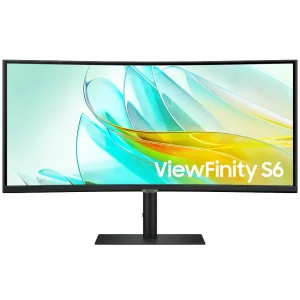 Monitor Samsung ViewFinity S6 S65UC, 34", VA, 100Hz, Curvo, 1000R, 3440x1440, 5ms, DisplayPort, HDMI, USB-C, USB-A, RJ-45