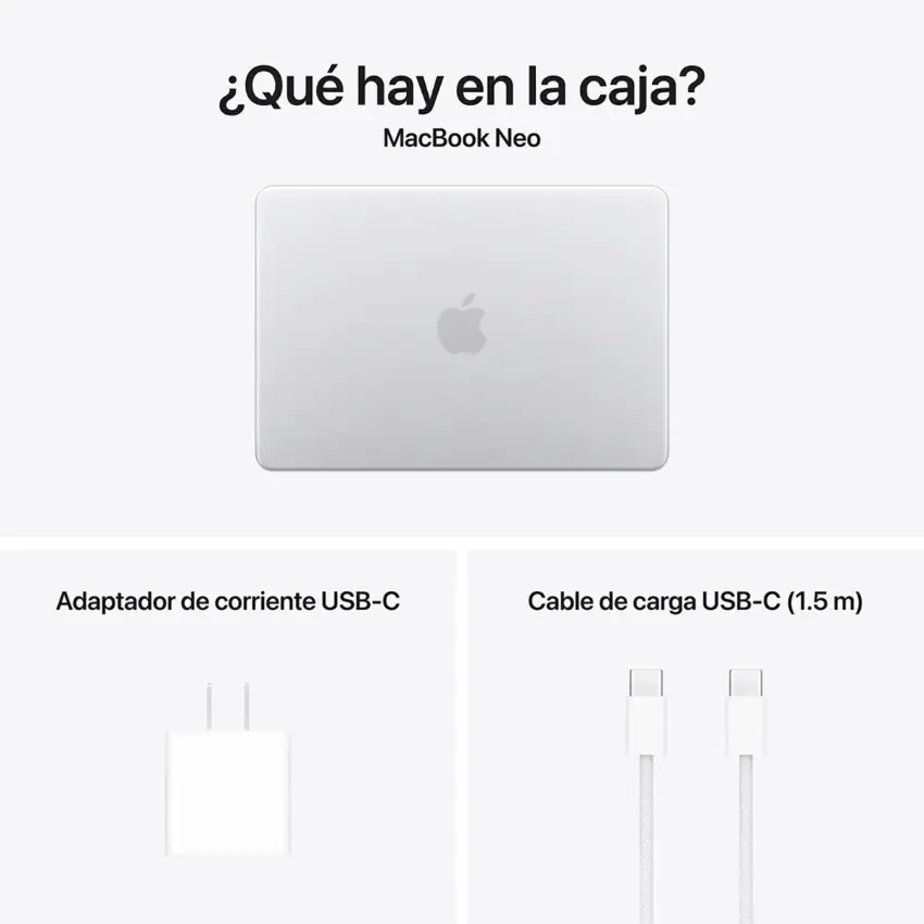 Apple MacBook Neo de 13", Chip A18 Pro, Silver, Plateado Apple MacBook Neo de 13", Chip A18 Pro, Silver, Plateado