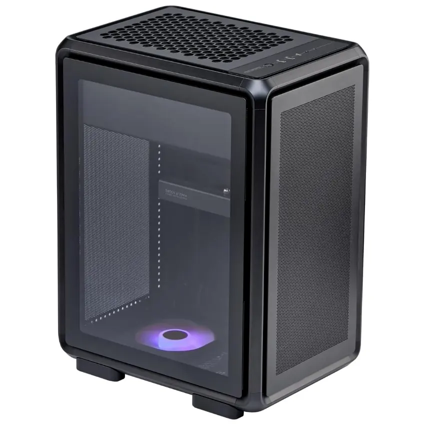 Gabinete Cooler Master MasterFrame 400 Mesh, Micro-ATX, Sin Fuente, Vidrio Templado, 1 Fan 12 cm ARGB, Negro Gabinete Cooler Master MasterFrame 400 Mesh, Micro-ATX, Sin Fuente, Vidrio Templado, 1 Fan 12 cm ARGB, Negro