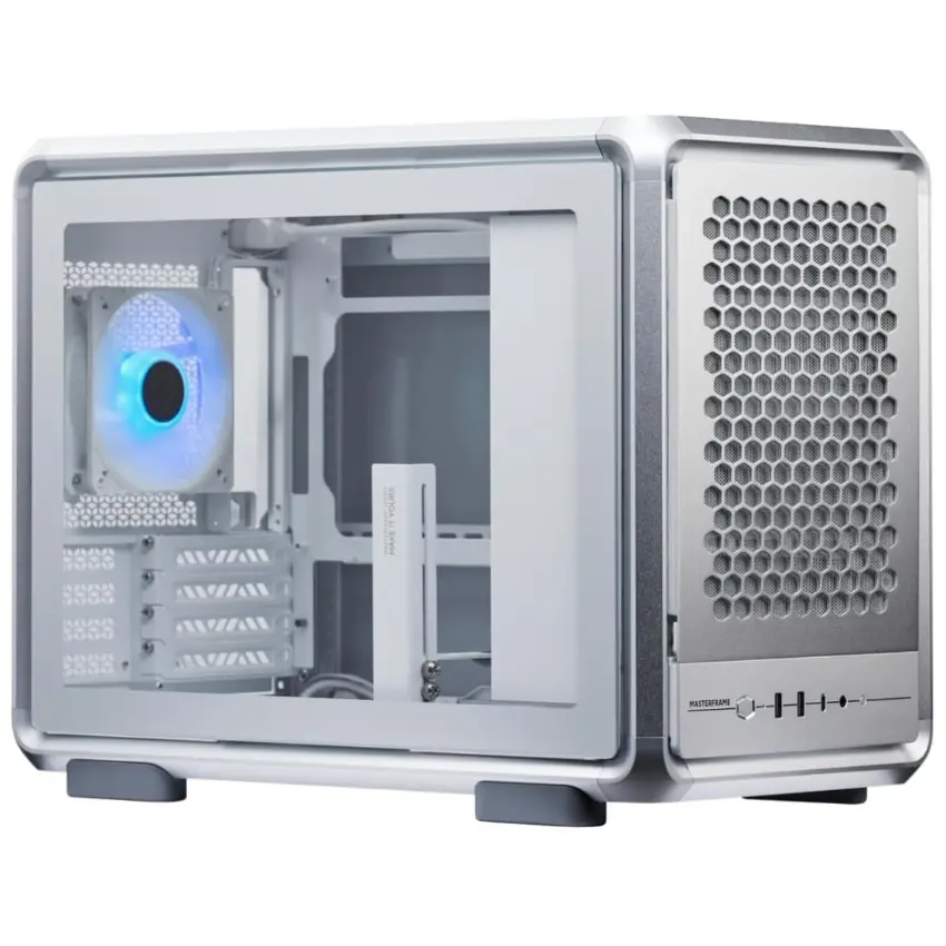 Gabinete Cooler Master MasterFrame 400 Mesh, Micro-ATX, Sin Fuente, Vidrio Templado, 1 Fan 12 cm ARGB, Plateado Gabinete Cooler Master MasterFrame 400 Mesh, Micro-ATX, Sin Fuente, Vidrio Templado, 1 Fan 12 cm ARGB, Plateado