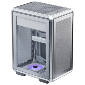 Gabinete Cooler Master MasterFrame 400 Mesh, Micro-ATX, Sin Fuente, Vidrio Templado, 1 Fan 12 cm ARGB, Plateado