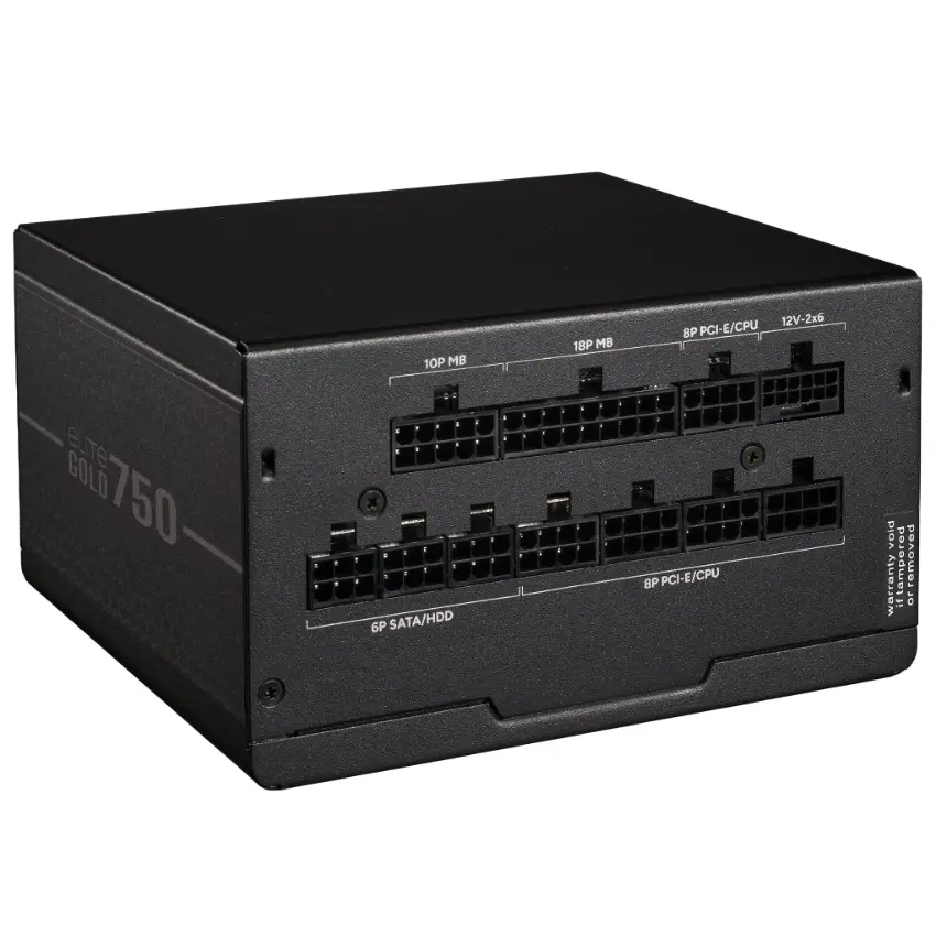 Fuente de Alimentación Modular Cooler Master Elite Gold 750, 750W 80 Plus Gold, Compatible con ATX 3.1 y PCIe 5.1