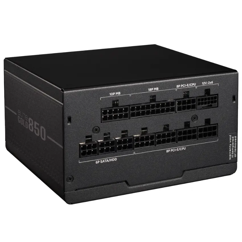 Fuente de Alimentación Modular Cooler Master Elite Gold 850, 850W 80 Plus Gold, Compatible con ATX 3.1 y PCIe 5.1 Fuente de Alimentación Modular Cooler Master Elite Gold 850, 850W 80 Plus Gold, Compatible con ATX 3.1 y PCIe 5.1