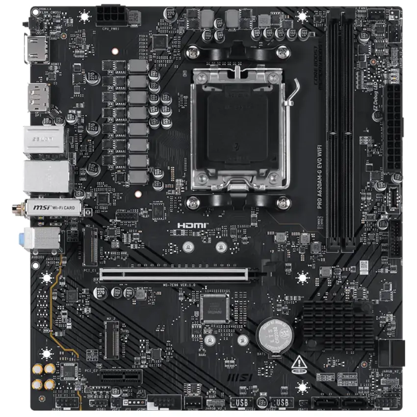 Motherboard MSI PRO A620AM-G EVO WIFI, Socket AM5 Motherboard MSI PRO A620AM-G EVO WIFI, Socket AM5
