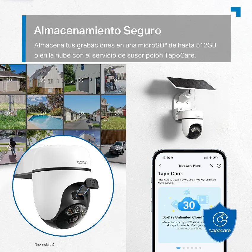Cámara de Seguridad Wi-Fi con Panel Solar TP-Link Tapo C610 KIT, 2K, 3 MP, Pan / Tilt, Visión nocturna, Exterior Cámara de Seguridad Wi-Fi con Panel Solar TP-Link Tapo C610 KIT, 2K, 3 MP, Pan / Tilt, Visión nocturna, Exterior