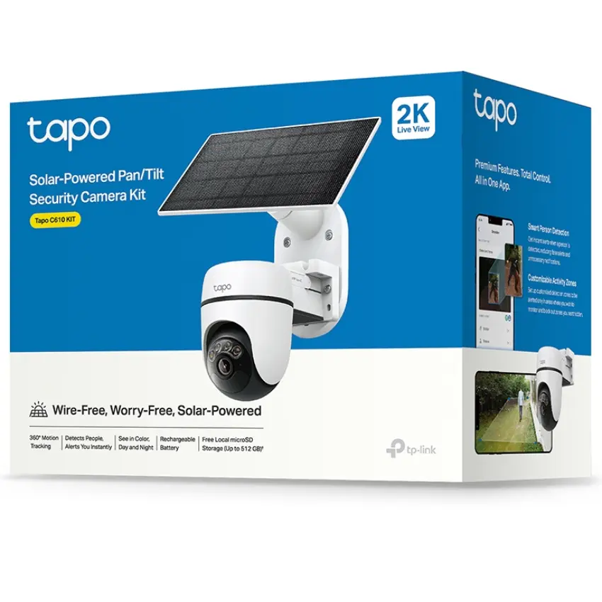Cámara de Seguridad Wi-Fi con Panel Solar TP-Link Tapo C610 KIT, 2K, 3 MP, Pan / Tilt, Visión nocturna, Exterior Cámara de Seguridad Wi-Fi con Panel Solar TP-Link Tapo C610 KIT, 2K, 3 MP, Pan / Tilt, Visión nocturna, Exterior