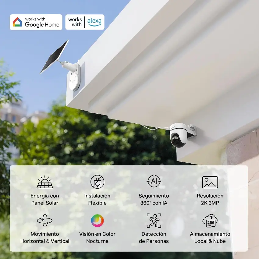 Cámara de Seguridad Wi-Fi con Panel Solar TP-Link Tapo C610 KIT, 2K, 3 MP, Pan / Tilt, Visión nocturna, Exterior Cámara de Seguridad Wi-Fi con Panel Solar TP-Link Tapo C610 KIT, 2K, 3 MP, Pan / Tilt, Visión nocturna, Exterior