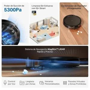 Aspiradora Robot 4 en 1 TP-Link Tapo RV20 Max, Con Trapeador, WiFi, Mapeo Inteligente