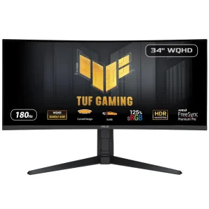 Monitor Gamer ASUS TUF Gaming VG34VQL3A, 34", VA, 180Hz, Curvo, 1500R, 3440x1440, 1ms, DisplayPort, HDMI, FreeSync Premium Pro