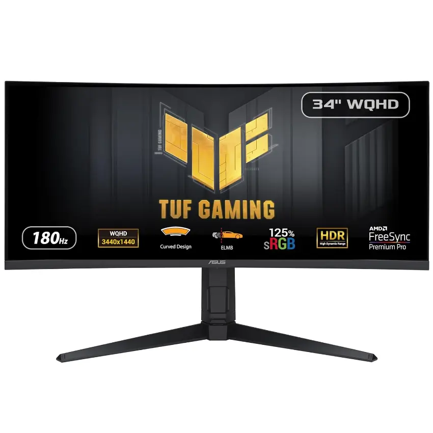 Monitor Gamer ASUS TUF Gaming VG34VQL3A, 34", VA, 180Hz, Curvo, 1500R, 3440x1440, 1ms, DisplayPort, HDMI, FreeSync Premium Pro Monitor Gamer ASUS TUF Gaming VG34VQL3A, 34", VA, 180Hz, Curvo, 1500R, 3440x1440, 1ms, DisplayPort, HDMI, FreeSync Premium Pro