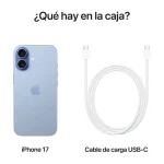 Celular Apple iPhone 17, Mist Blue, Azul Claro