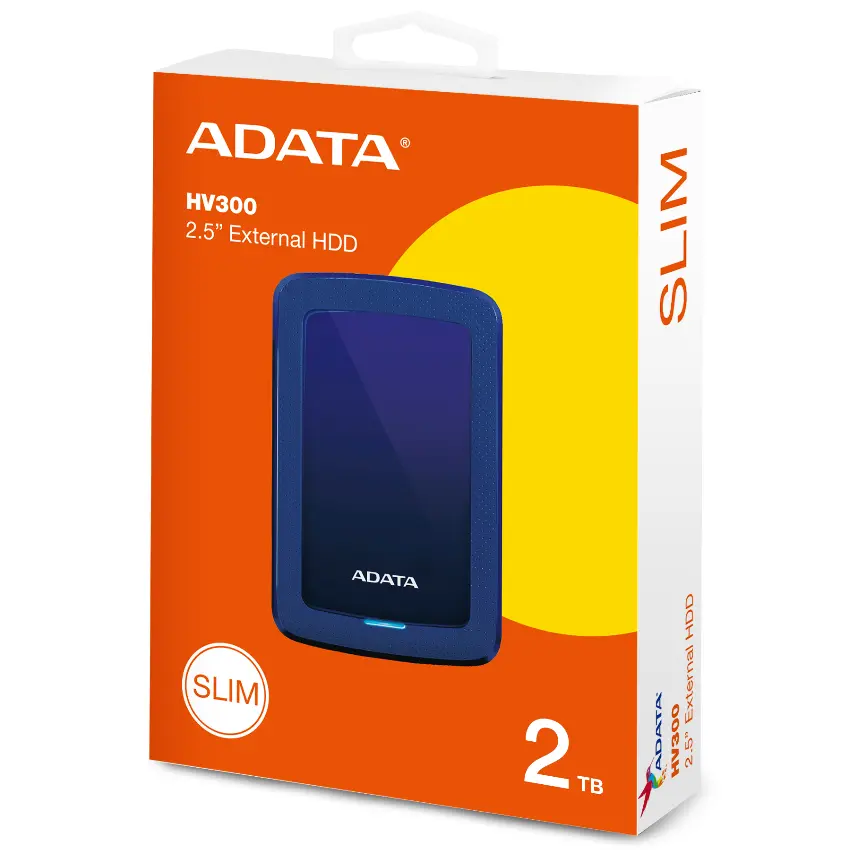 Disco Externo ADATA HV300 2TB, USB 3.2 Gen 1, Azul Disco Externo ADATA HV300 2TB, USB 3.2 Gen 1, Azul