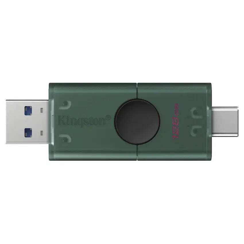 Pendrive Kingston DataTraveler Duo, 128GB, USB tipo C, Verde/Negro
