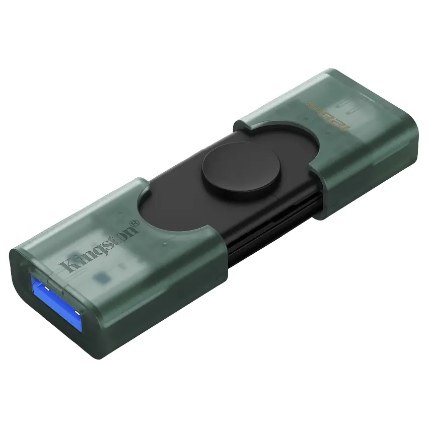 Pendrive Kingston DataTraveler Duo, 128GB, USB tipo C, Verde/Negro