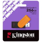 Pendrive Kingston DataTraveler Exodia S, 256GB, USB 3.2 Gen 1, Negro/Naranja
