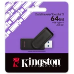 Pendrive Kingston DataTraveler Exodia S, 64GB, USB 3.2 Gen 1, Negro