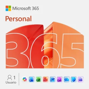 Microsoft 365 Personal, Español, Multilenguaje, 1 Usuario, Suscripción de 1 año, Licencia digital