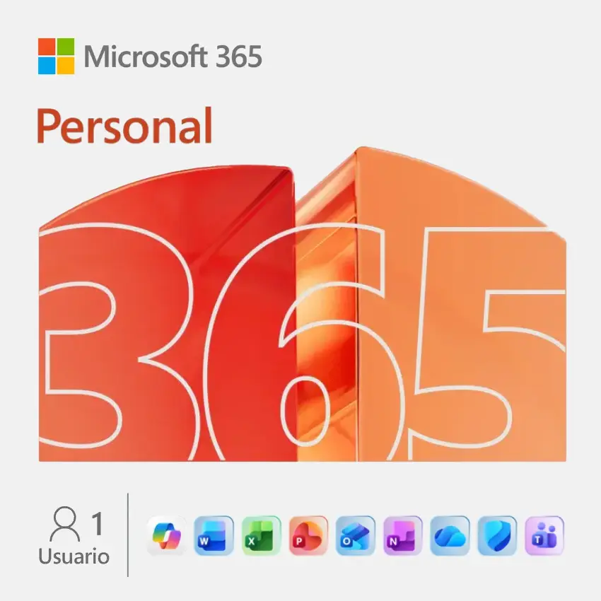 Microsoft 365 Personal, Español, Multilenguaje, 1 Usuario, Suscripción de 1 año, Licencia digital Microsoft 365 Personal, Español, Multilenguaje, 1 Usuario, Suscripción de 1 año, Licencia digital