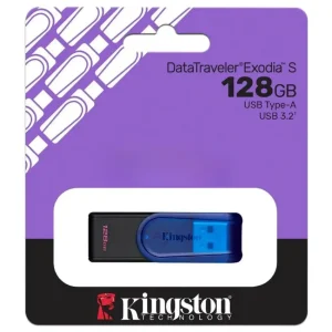 Pendrive Kingston DataTraveler Exodia S, 128GB, USB 3.2 Gen 1, Negro/Azul