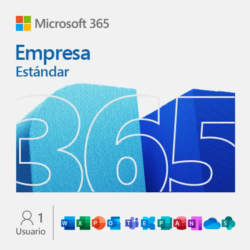 Microsoft 365 Empresa Estándar, Español, Multilenguaje, 1 Usuario, Suscripción de 1 año, Licencia digital Microsoft 365 Empresa Estándar, Español, Multilenguaje, 1 Usuario, Suscripción de 1 año, Licencia digital