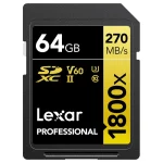 Tarjeta de Memoria SDXC Lexar 1800x 64GB, UHS-II, U3, V60, Clase 10