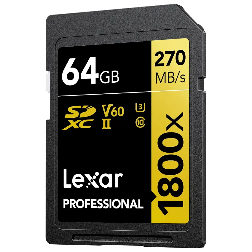 Tarjeta de Memoria SDXC Lexar 1800x 64GB, UHS-II, U3, V60, Clase 10 Tarjeta de Memoria SDXC Lexar 1800x 64GB, UHS-II, U3, V60, Clase 10