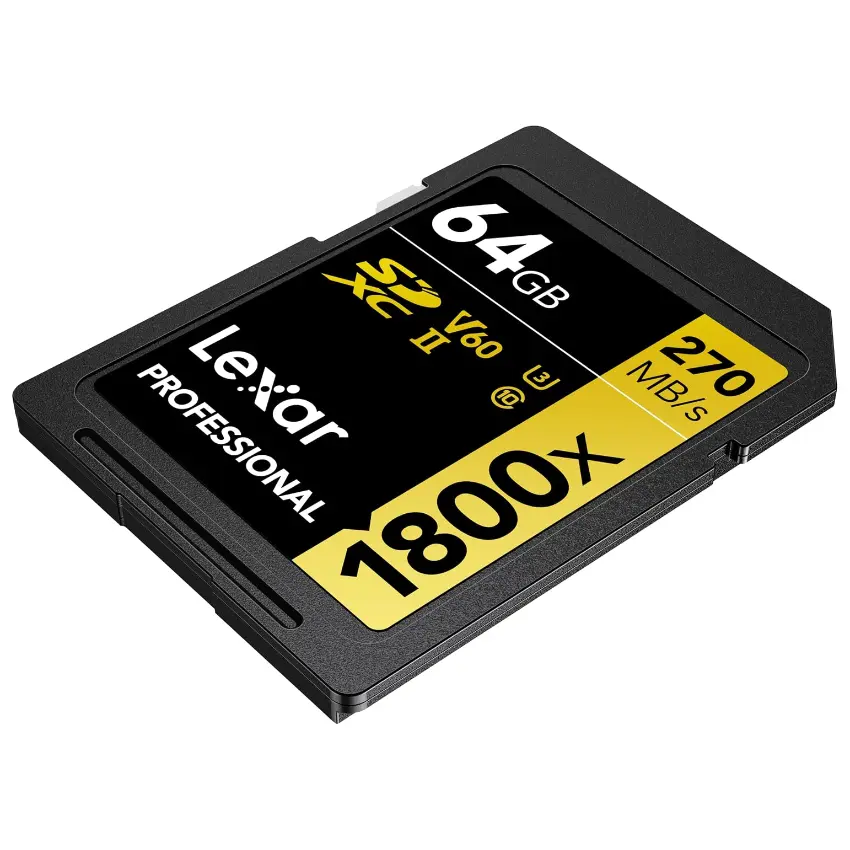 Tarjeta de Memoria SDXC Lexar 1800x 64GB, UHS-II, U3, V60, Clase 10 Tarjeta de Memoria SDXC Lexar 1800x 64GB, UHS-II, U3, V60, Clase 10