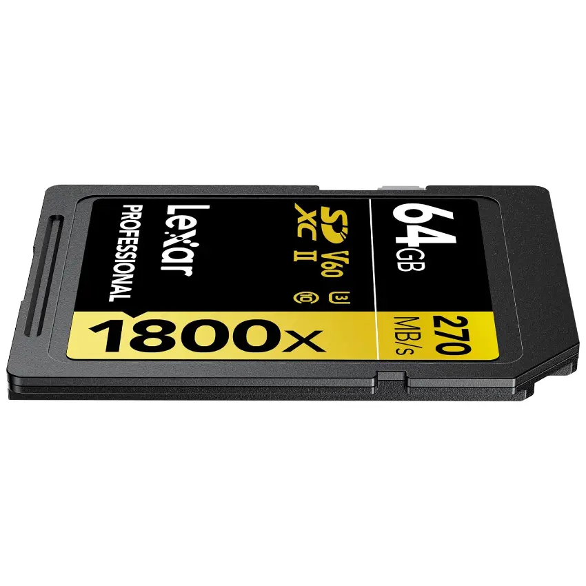Tarjeta de Memoria SDXC Lexar 1800x 64GB, UHS-II, U3, V60, Clase 10 Tarjeta de Memoria SDXC Lexar 1800x 64GB, UHS-II, U3, V60, Clase 10