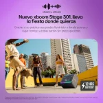 Altavoz Portátil a Batería LG xboom Stage 301 by will.i.am, Woofer 6.5", Potencia 120W, Karaoke, Luces LED, Efectos de DJ, Bluetooth, Negro