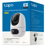 Cámara de Seguridad Wi-Fi TP-Link Tapo C245D, 2K, 3 MP, Doble lente, Pan / Tilt, Visión nocturna, Interior
