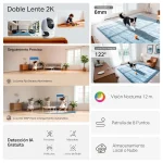 Cámara de Seguridad Wi-Fi TP-Link Tapo C245D, 2K, 3 MP, Doble lente, Pan / Tilt, Visión nocturna, Interior