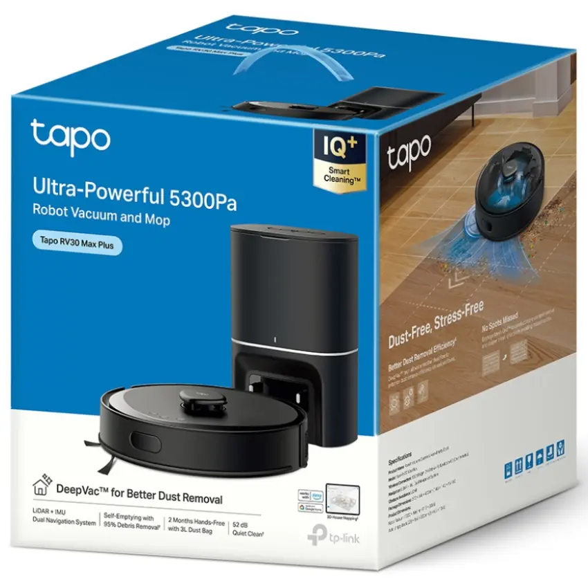 Aspiradora Robot 4 en 1 TP-Link Tapo RV30 Max Plus, Con Trapeador + Base de Autovaciado, WiFi, Mapeo Inteligente Aspiradora Robot 4 en 1 TP-Link Tapo RV30 Max Plus, Con Trapeador + Base de Autovaciado, WiFi, Mapeo Inteligente