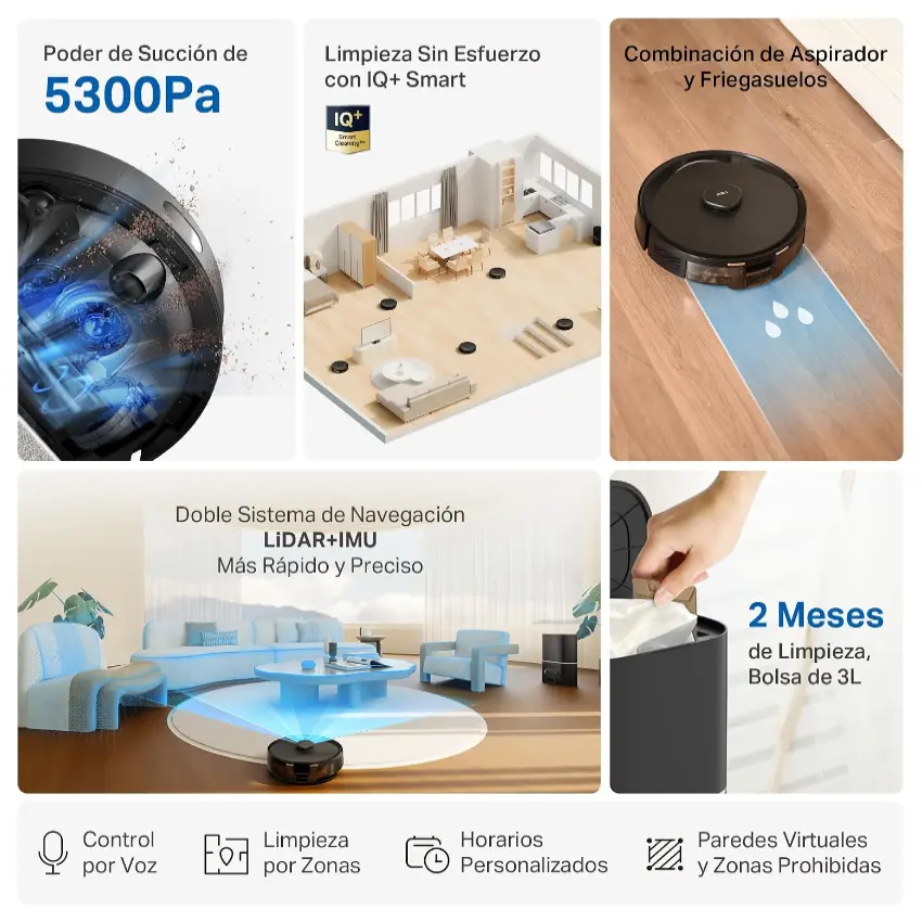 Aspiradora Robot 4 en 1 TP-Link Tapo RV30 Max Plus, Con Trapeador + Base de Autovaciado, WiFi, Mapeo Inteligente Aspiradora Robot 4 en 1 TP-Link Tapo RV30 Max Plus, Con Trapeador + Base de Autovaciado, WiFi, Mapeo Inteligente